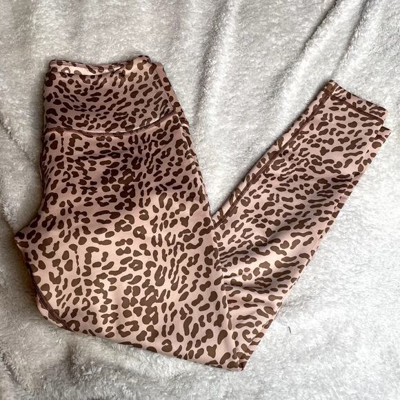 Tan Lines Sport by Sivan Ayla Leopard Print High Waist Leggings Women's Size L - Picture 2 of 5